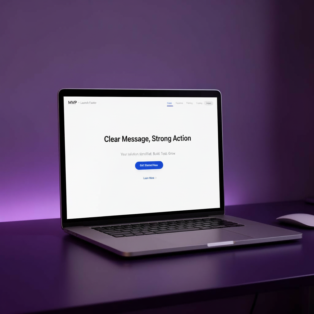 MVP website mockup - clean, conversion-focused design